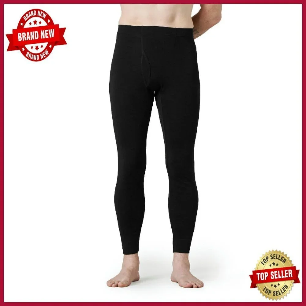 Men's 100% Merino Wool Thermal Base Layer Pants Lightweight Midweight